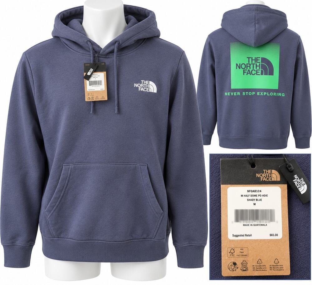 The North Face Women’s Hoodie Sweatshirt Navy Blue Green Logo NWT Size S